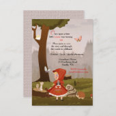 Little Red Riding Hood Birthday Party Invitation Kaart (Voorkant / Achterkant)
