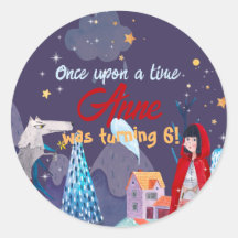Little Red Riding Hood Birthday Round Sticker
