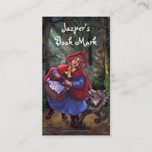 Little Red Riding Hood Book Mark Visitekaartje (Voorkant)