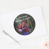 Little Red Riding Hood Bookplaat Ronde Sticker (Envelop)