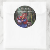 Little Red Riding Hood Bookplaat Ronde Sticker (Tas)