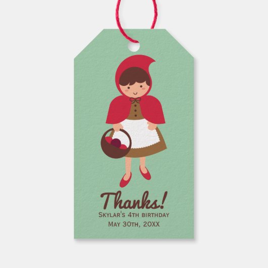 Little Red Riding Hood Cadeaulabel (Achterkant)