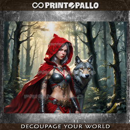 Little Red Riding Hood can take care of the wolf - Inpakpapier Vel