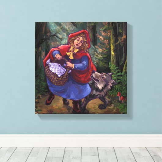 Little Red Riding Hood Canvas Afdruk (Insitu (Houten vloer))