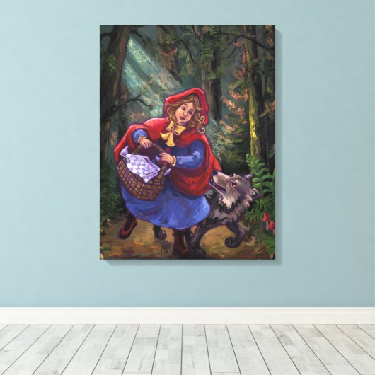 Little Red Riding Hood Canvas Afdruk (Insitu (Houten vloer))