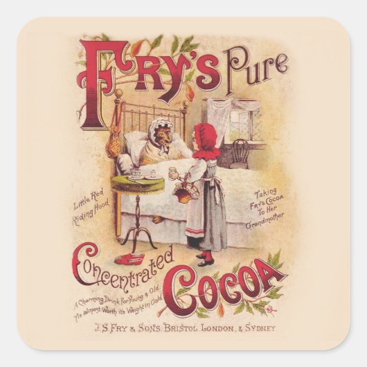 Little Red Riding Hood Coca Vierkante Sticker (Voorkant)