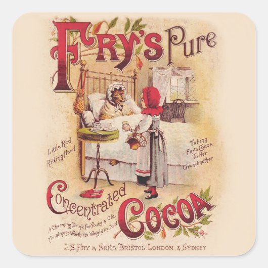 Little Red Riding Hood Coca Vierkante Sticker (Voorkant)