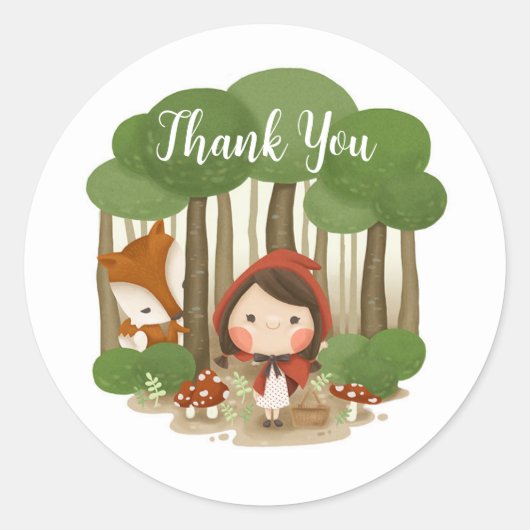 Little Red Riding Hood Dank u cadeau sticker (Voorkant)
