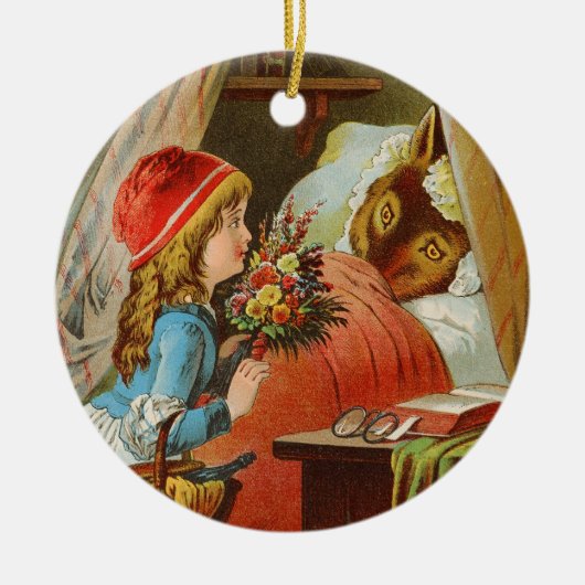 Little Red Riding Hood door Carl Offterdinger Keramisch Ornament (Voorkant)