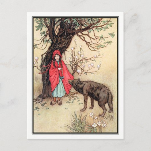 Little Red Riding Hood door Warwick Goble Briefkaart (Voorkant)