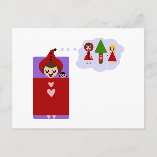 Little Red Riding Hood Dreams Big Briefkaart (Voorkant)