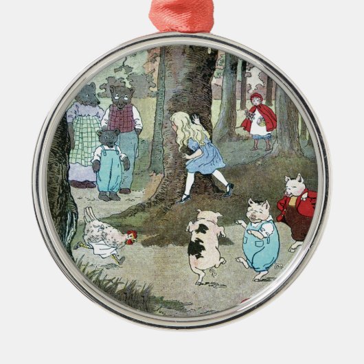 Little Red Riding Hood: Eindpagina's Metalen Ornament (Voorkant)