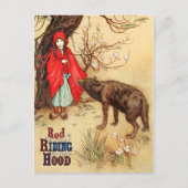 Little Red Riding Hood en de Big Bad Wolf Briefkaart (Voorkant)