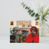 Little Red Riding Hood en de Big Bad Wolf Briefkaart (Staand voorkant)