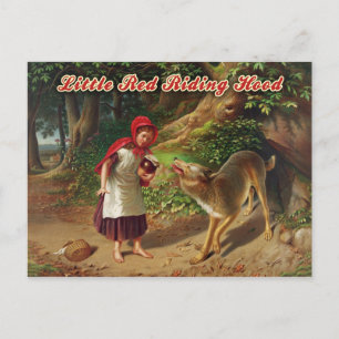Little Red Riding Hood en de Big Bad Wolf Briefkaart