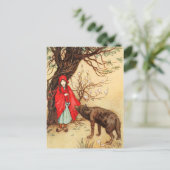 Little Red Riding Hood en de Big Bad Wolf Briefkaart (Staand voorkant)