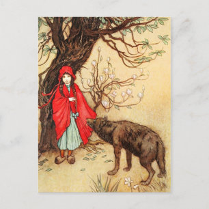 Little Red Riding Hood en de Big Bad Wolf Briefkaart