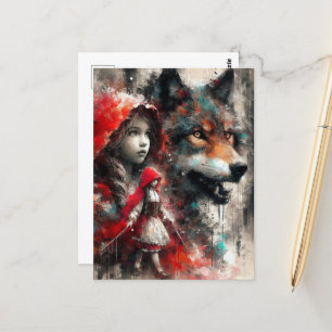Little Red Riding Hood en de Wolf Briefkaart