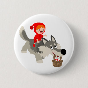 Little Red Riding Hood en de Wolf Button Badge