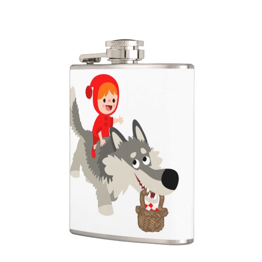 Little Red Riding Hood en de Wolf Hip Flask Heupfles (Links)