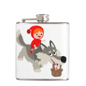 Little Red Riding Hood en de Wolf Hip Flask Heupfles (Voorkant)