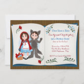 Little Red Riding Hood en de Wolf Invitation Kaart (Voorkant)