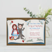 Little Red Riding Hood en de Wolf Invitation Kaart (Staand voorkant)