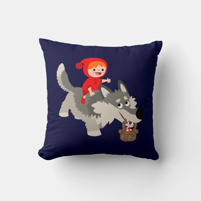 Little Red Riding Hood en de Wolf Pillow Kussen (Voorkant)