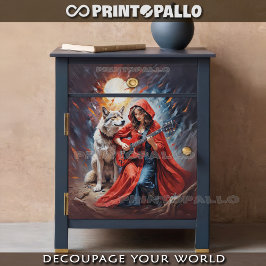 Little Red Riding Hood en de Wolf Rock Band Tissuepapier