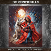 Little Red Riding Hood en de Wolf Rock Band Tissuepapier