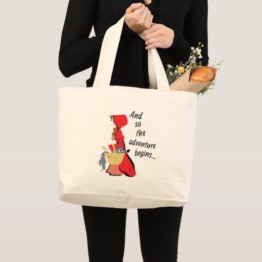 Little Red Riding Hood en haar Wolf Pup Grote Tote Bag (Voorkant (product))
