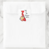 Little Red Riding Hood en haar Wolf Pup Vierkante Sticker (Tas)