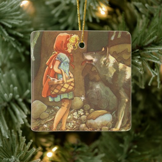 Little Red Riding Hood,  Fairy Tale Keramisch Ornament (Boom)