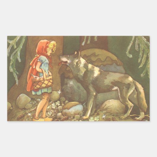 Little Red Riding Hood,  Fairy Tale Rechthoekige Sticker (Voorkant)