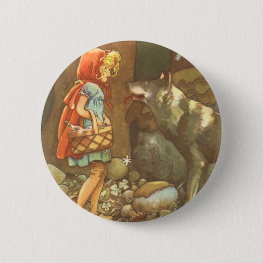 Little Red Riding Hood,  Fairy Tale Ronde Button 5,7 Cm (Voorkant)
