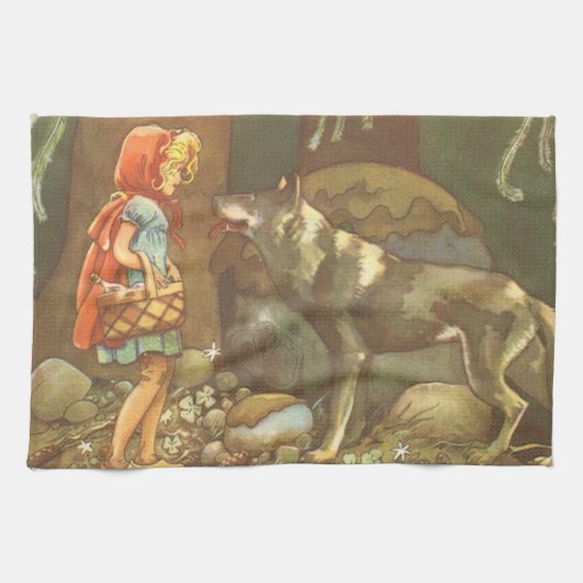Little Red Riding Hood,  Fairy Tale Theedoek (Horizontaal)