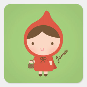 Little Red Riding Hood Fairytale voor meisjes Vierkante Sticker