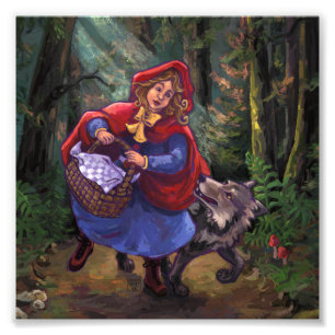 Little Red Riding Hood Foto Afdruk
