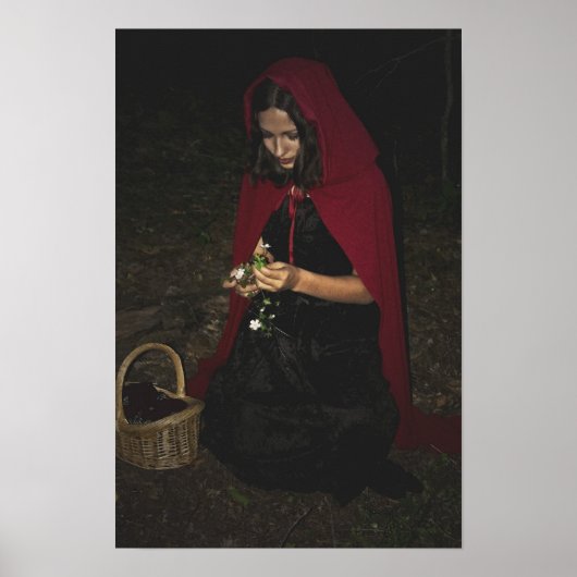 Little Red Riding Hood Gathering Flowers Poster (Voorkant)