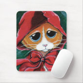 Little Red Riding Hood | Ginger Tabby Cat Mousepad Muismat (Met muis)