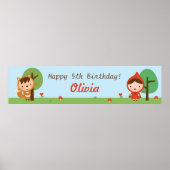 Little Red Riding Hood Girls Birthday Party Banner Poster (Voorkant)