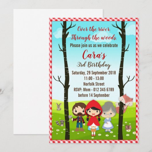 Little Red Riding Hood Kaart (Voorkant / Achterkant)