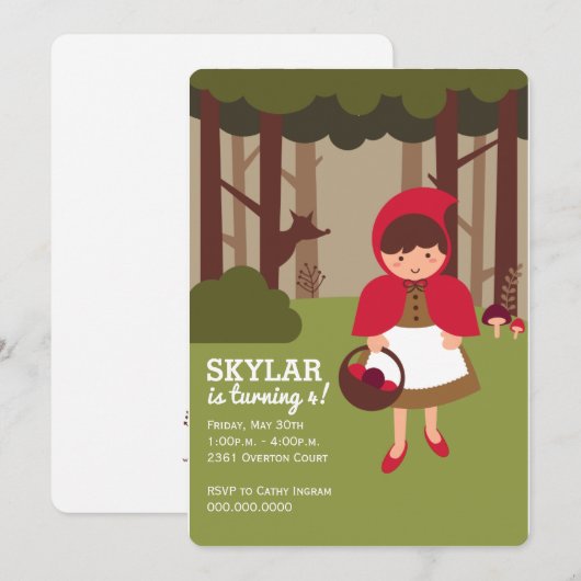 Little Red Riding Hood Kaart (Voorkant / Achterkant)