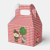 Little Red Riding Hood Karakters op Red Gingham Bedankdoosjes (Achterkant)