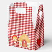 Little Red Riding Hood Karakters op Red Gingham Bedankdoosjes (Geopend)