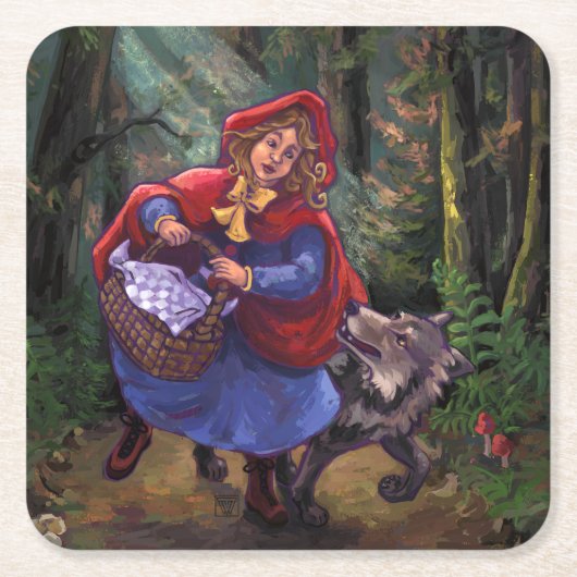 Little Red Riding Hood Kartonnen Onderzetters (Voorkant)