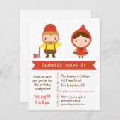 Little Red Riding Hood kinderen Birthday Party Kaart (Voorkant / Achterkant)