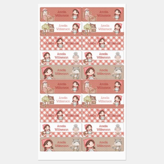 Little Red Riding Hood kleuterschool Labels (Vel)