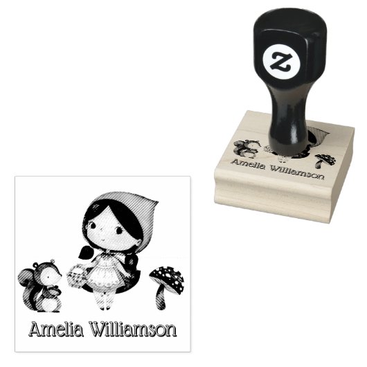 Little Red Riding Hood kleuterschool Rubberstempel (Gestempeld)