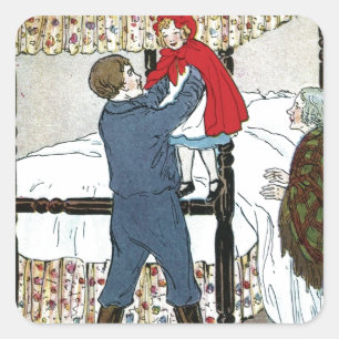 Little Red Riding Hood: Little Red Safe Vierkante Sticker